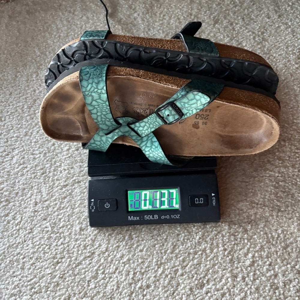 Birkenstock Birki's Sylt Birko Flor Turquoise Sandals Women's Size 39 N 8/8.5 - Picture 7 of 7